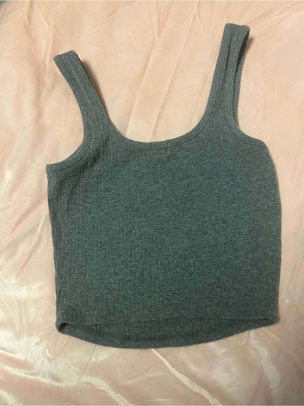 Tilly's Gray Ribbed Tank Top - Picture 3 of 3